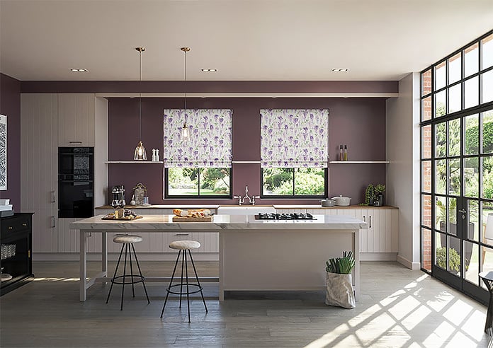 Wisteria Silk, Violet - Motorised Roman Blind - Image 8